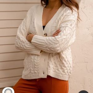 Brand new with tags lulus white/cream button up sweater